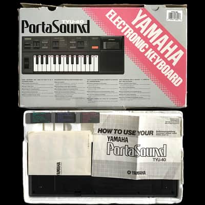 RARE 1986 Yamaha TYU-40 Song Card Small Toy Keyboard + 3 Song Cards & Box Synth image 4