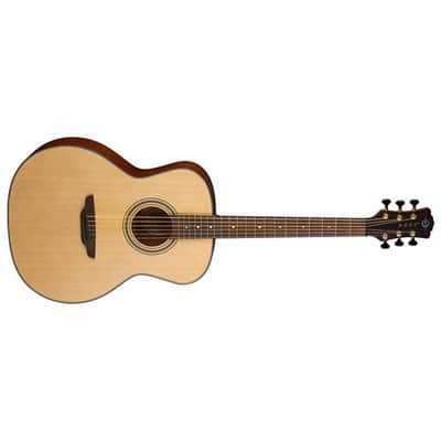 Luna Art Recorder All Solid Wood Acoustic Guitar, 21 Frets, C Neck, Rosewood Fretboard, Satin Natural image 1