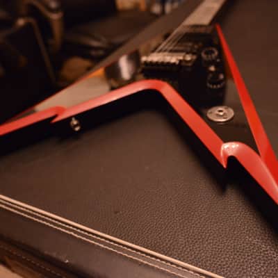 Dean Dimebag Darrell Razorback Flying V Pantera Signature Dime Guitar Black Red Bevels + Hard Case image 14