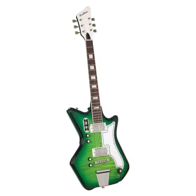 Airline Guitars Jetsons 2P FM Green Burst Flame image 8