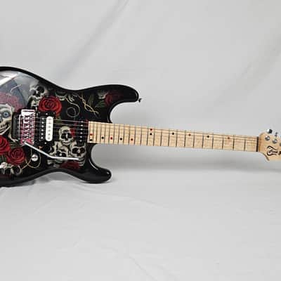 Funk Guitars usa S Series Skulls N Roses Superstrat guitar w/Floyd Rose & Dimarzio Pickups image 1