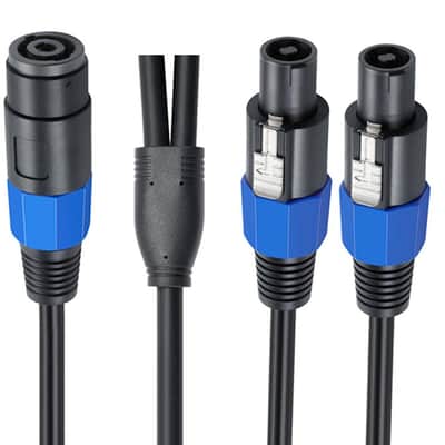 Speakon Splitter Cable, Speak-on 1 Female 2 Male Audio Cable, Speaker Extension Cable, Speaker Break Out Cable with Lock for DJ/PA Speaker Cord (1 Female to 2 Male) image 3