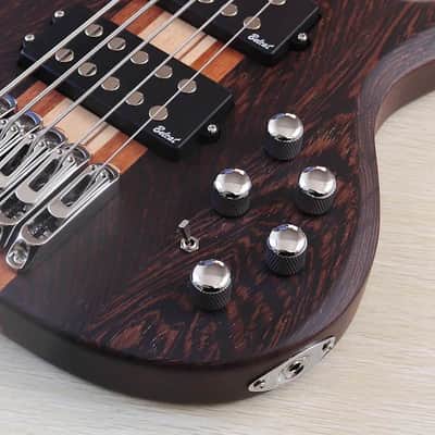 Custom 5 String Bass, Solid Wenge Wood Body, Maple Neck Through image 9