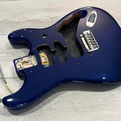 MINT Loaded Fender Deluxe Player Sapphire Blue Transparent Ash Stratocaster Body image 3
