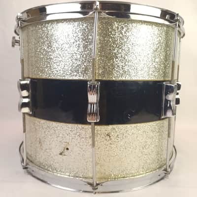 Ludwig 12x15"Tenor Tom Drum Silver Sparkle/Black Cortex Vintage70s Blue/Olive 6p image 6