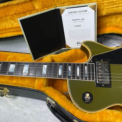 NEW! Gibson Custom 1968 Les Paul Custom Reissue - Olive Drab/Ebony Murphy Lab Heavy Aged - Only 9.3lbs! In-Stock! - Authorized Dealer - G07562 image 14