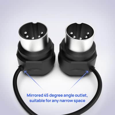 MIDI Cable 4-Pack - 1FT / 30cm, 5-pin DIN, Low-Profile - Mirrored 45-Degree Angled Ultra-Thin Plugs for Compact Spaces - Ideal for MIDI Interface, Pedalboard, Keyboard image 4