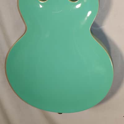 Epiphone Riviera Turquoise Finish Frequensator Tailpiece Semi-Hollow Body Electric Guitar with TKL hard case 1997 Made in Korea Peerless Factory image 14