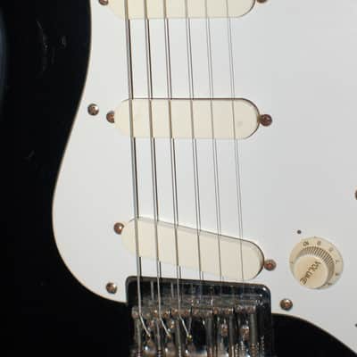 1983 Fender Made in Japan Squire Bullet Black Hard Tail Pro Setup Fender Gigbag image 4