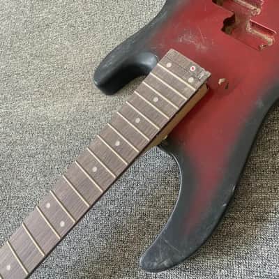 Red Burst 4 String Bass Basswood Body with Maple Neck, Rosewood Fingerboard image 3