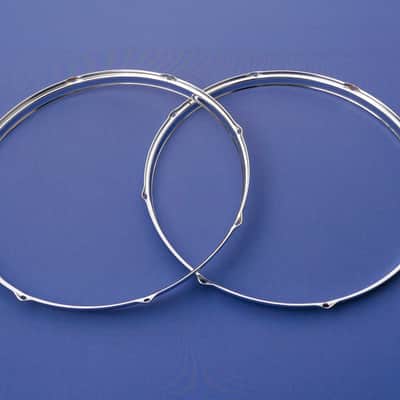 Slingerland Chrome Over Steel 18" Hoops 8 Holes Niles Vintage No.2 image 2