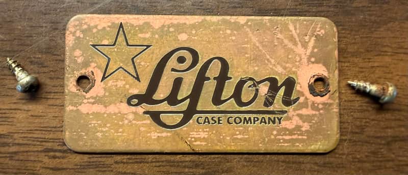 Lifton Metal Guitar Case Badge, Tag with Screws image 1
