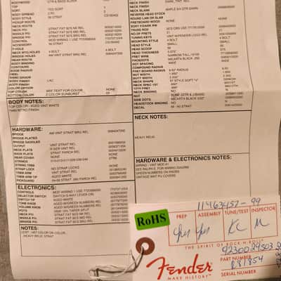 Fender Custom Shop 57 Stratocaster Relic 2015 - Vintage White Over Sunburst image 8