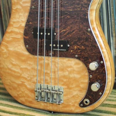 Michael Dolan Custom Precision Bass Natural Quilted Maple Top 34" Scale Beautiful! Video image 4