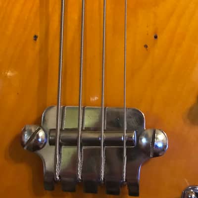 Vintage Ventura  Semi-hollow body bass guitar 335 copy 60’s-70’s Sunburst image 5