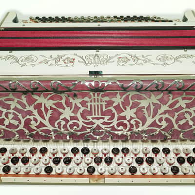 Vintage Russian Bayan Handmade 100 Bass Button Accordion, Decorated Original Soviet Bayan, Powerful Deep sound, Rare Old Bajan Accordeon, 2433 image 7
