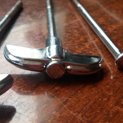 Rogers VINTAGE PARTS LOT 4 BASS DRUM TENSION RODS BASS DRUM LUG SWIVOMATIC image 4