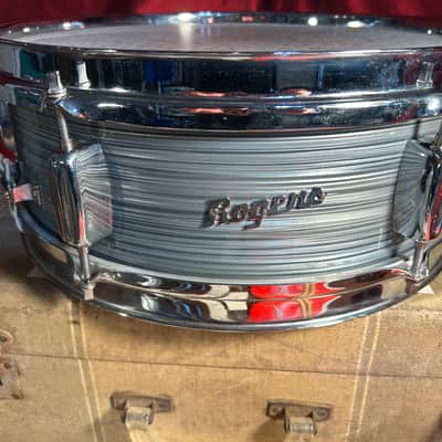 Rogers Luxor Snare Drum 1962-63 - Sky-Blue Ripple Pearl (Complete Kit) Mint! image 4