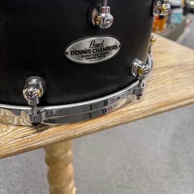 Pearl DC1465S/C Dennis Chambers 14x6.5" Signature Snare Drum 2023 - Present - Matte Black with Chrome Hardware image 3