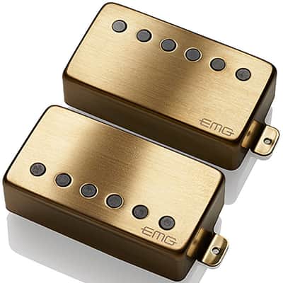EMG 57 / 66 Active Alnico V Humbucker set - brushed gold image 10
