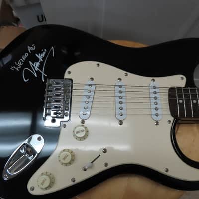 Weird Al Yankovic Hand Signed Fender Squire Strat Guitar (Signed on the Wood) image 3