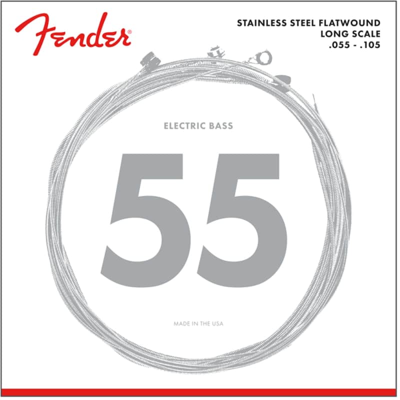 Fender 9050M Stainless Steel Flatwound 4-String Bass Guitar Strings, Medium 55-105 image 1