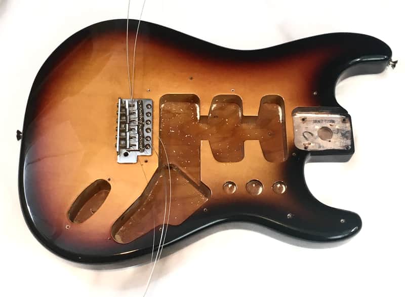 Vintage Fender Aged Relic Standard Strat Guitar Body Sunburst Semi Loaded + Bridge Hardware 5.1 lb JAN 27 2000 RARE! image 1