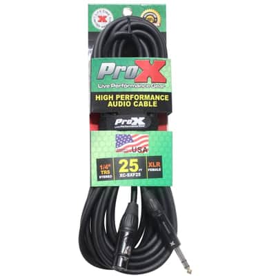 Pro X 25 Ft. Balanced 1/4" TRS to XLR3-F High Performance Audio Cable image 2