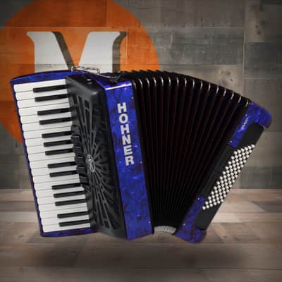 Hohner Bravo III 72 Pearl Dark Blue Piano Accordion (BR72BLUE) image 1