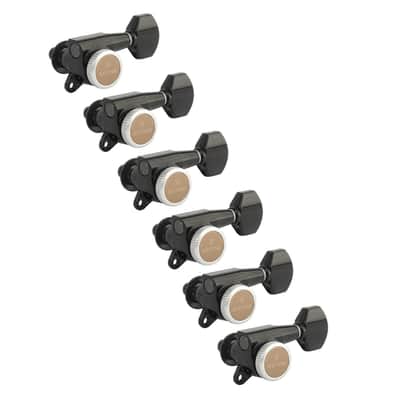 Gotoh Magnum Lock-Trad 6-In-Line Guitar Tuners, Black image 1