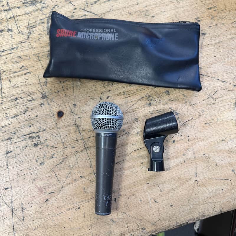 Vintage Shure SM58 Dual Impedance 50 & 150 OHMS Unidirectional Dynamic Mic Microphone with Clip & Bag Made in the USA image 1