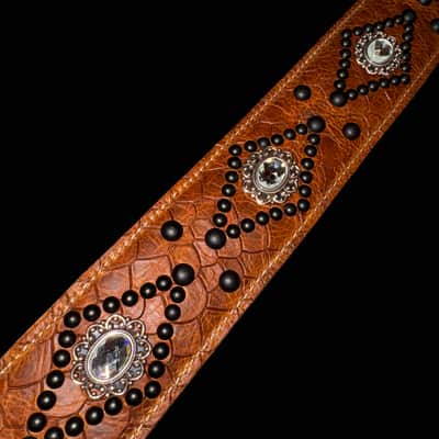 Carlino Tan scale leather crystal strap 2026 - Tan image 7