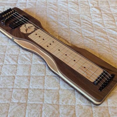 Mini Travel Headless Lap Steel Guitar – Walnut & Maple, P90 Pickup, Gig Bag image 3