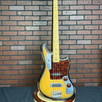 Woodcraft Electric Guitars Retro-Modified Bobcat 4 Relic Sunburst Custom Bass 34" Scale image 2