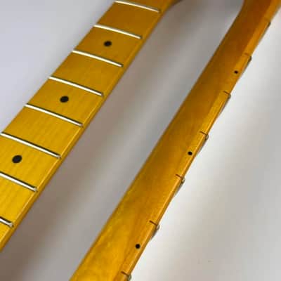 Yellow Custom Guitar Strat Style Maple Neck, 22 Frets Fingerboard image 5