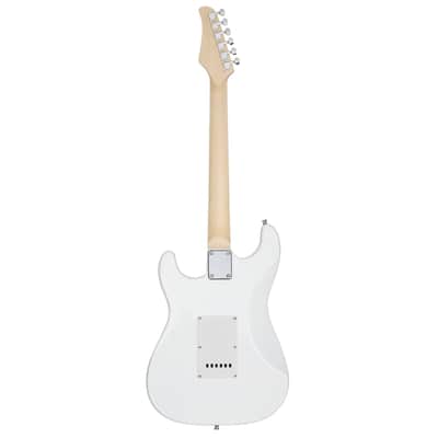Glarry GST Electric Guitar HSS Pickups w/20W Amplifier White image 4