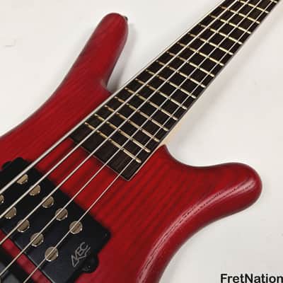 Warwick RockBass Corvette $$ 5-String Bass Burgundy Red Transparent Satin 10.56lbs #571855-25 image 8