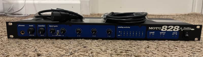 MOTU 828 Firewire Audio Interface 2000s - Black / Blue image 1