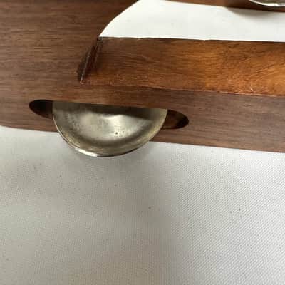 Hand Jingles-Crescent Shape, Pair, Rosewood & Chrome, 6.5" - NEW image 5