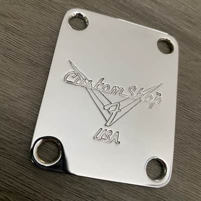 Fender Masterbuilt Custom Shop Neck Plate Masterbuilder Cruz era 2000 Chrome image 2