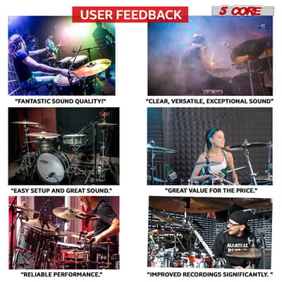 5 Core Drum Microphone Kit 7 Piece All Metal Drummer Instrument Mics Tom/Snare & Cymbals Set image 12