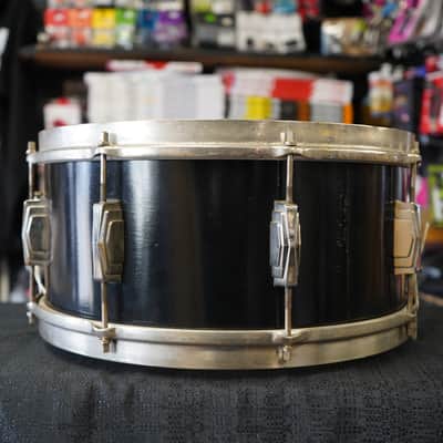 Vintage 1950s Ludwig & Ludwig USA Maple/Poplar 6.5x14" Snare Drum - Black Lacquer Finish image 11