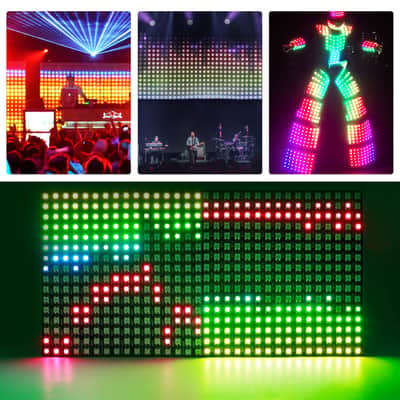 16X32 512 Pixels Ws2812B Music-Sync Led Panel, Individually Addressable Led Module Matrix Screen, Music Rhythm Display,(16X16 Pixels Panel *2, Sp107E Music Controller X1) image 6