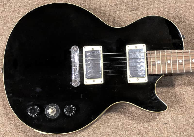 Epoch Baldwin LP Electric Guitar, Black, Chrome, Budget Starter, Thin Body image 1