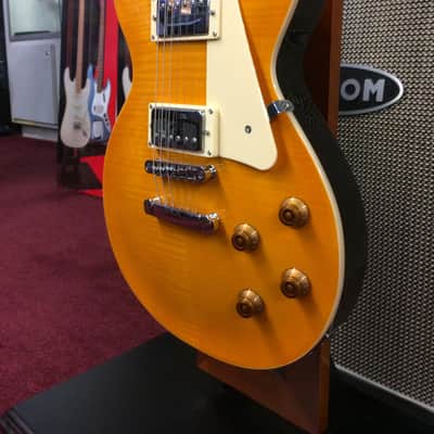Tagima TLP Flamed Single-Cut Transparent Amber w/Hardshell Case [ProfRev] image 4