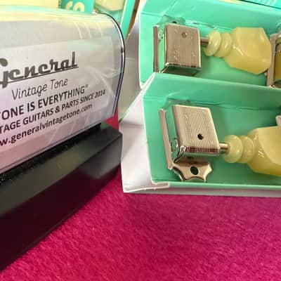 Kluson KLUSON 3 aside tulip Double ring Tuners - Double line stamp Nickel image 2