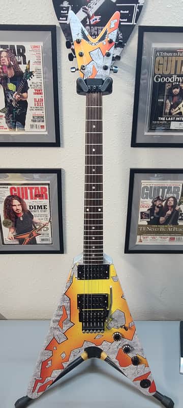 Dean VX Dime Primal Sledge Skin! Floyd Rose top mount - Awesome! 2000s - Primal Concrete Sledge image 1