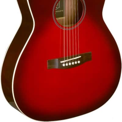 JN Guitars BES-A TRB Bessie Series Acoustic Auditorium, Solid Spruce Top, Trans Red image 1