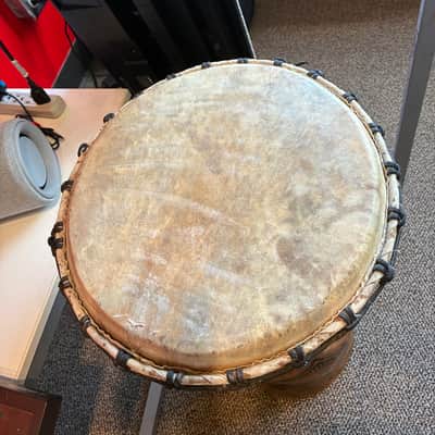 Hand-Carved Rope-Tuned Djembe Drum (Natural Goat Skin Head) image 2