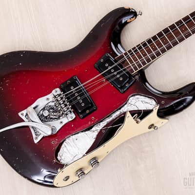 1964 Mosrite Ventures Model Vintage Guitar Red Sunburst w/ Vibramute, Case image 20